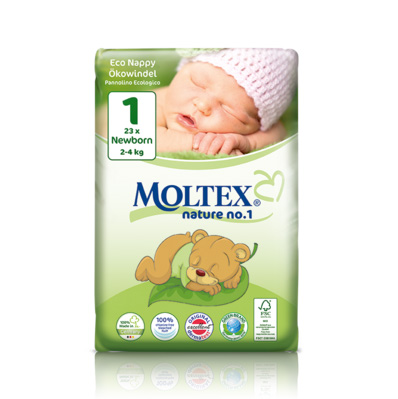 Moltex Couches bébé 1 newborn 2-4kg 22pièces